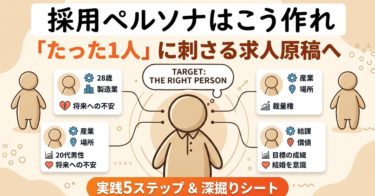 採用ペルソナの作り方！「たった1人」に刺さる求人原稿を作るための実践5ステップ＆深掘りシート