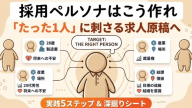採用ペルソナの作り方！「たった1人」に刺さる求人原稿を作るための実践5ステップ＆深掘りシート