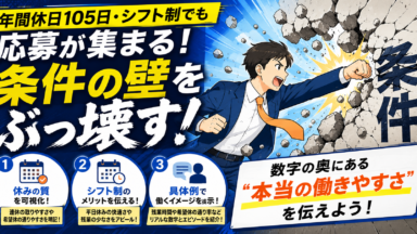 「年間休日105日・シフト制」でも応募が集まる！条件の壁を覆す求人原稿の見せ方